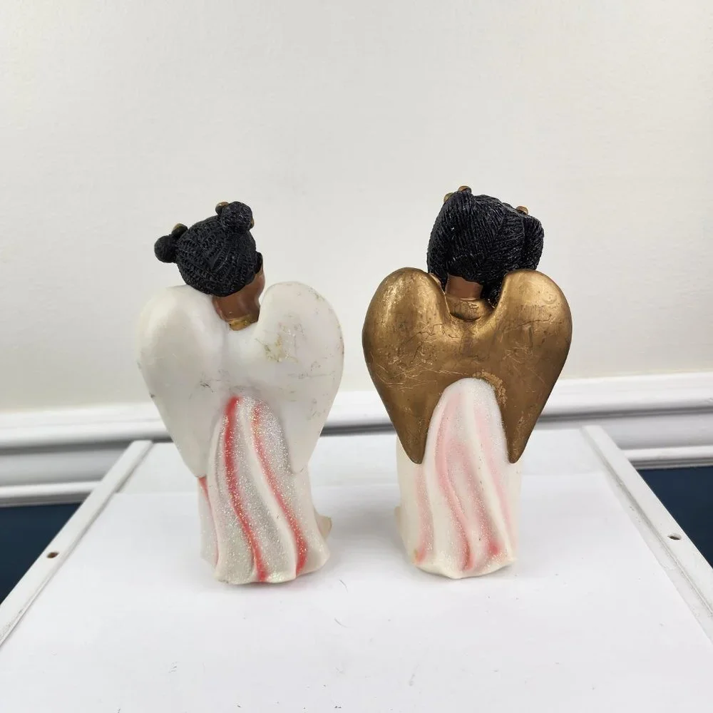 African American Choir Angels Set of Two Figurines
